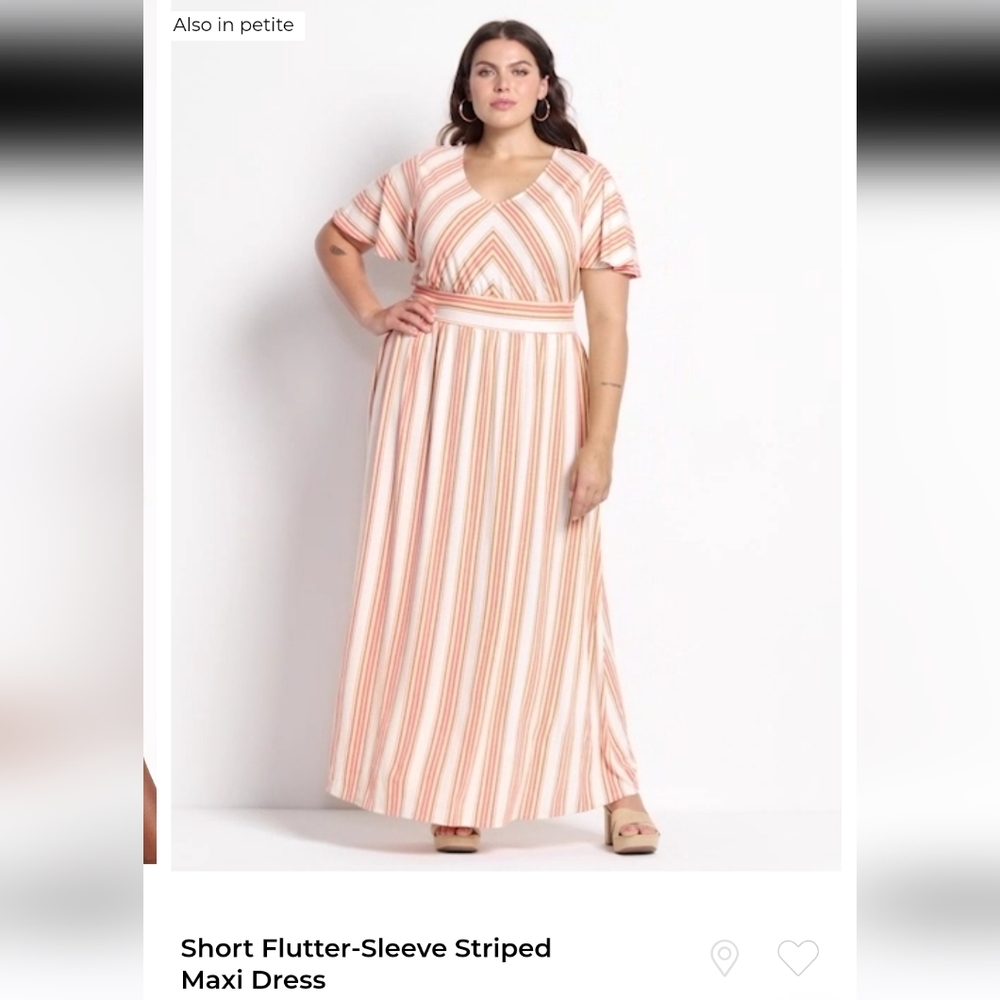 Lane Bryant plus flutter sleeve striped maxi dress. Size 18/20